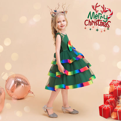 A-Line/Princess Scoop Sleeveless Christmas Dresses for Girls