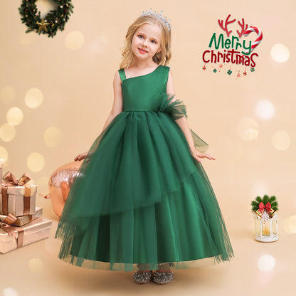 A-Line/Princess Asymmetrical Sleeveless Christmas Dresses for Girls