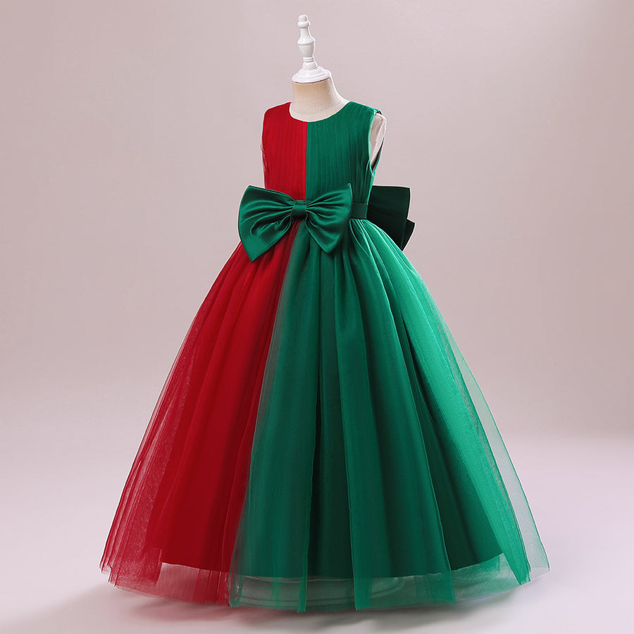 A-Line/Princess Scoop Sleeveless Christmas Dresses for Girls