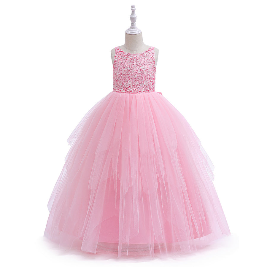 Ball Gown Scoop Sleeveless Flower Girl Dresses with Applique