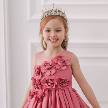 Ball Gown Scoop Sleeveless Flower Girl Dresses with Solid Flowers