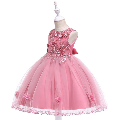 Ball Gown Scoop Sleeveless Flower Girl Dresses with Solid Flowers