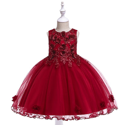 Ball Gown Scoop Sleeveless Flower Girl Dresses with Solid Flowers