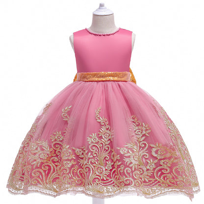 Ball Gown Scoop Sleeveless Flower Girl Dresses with Beading