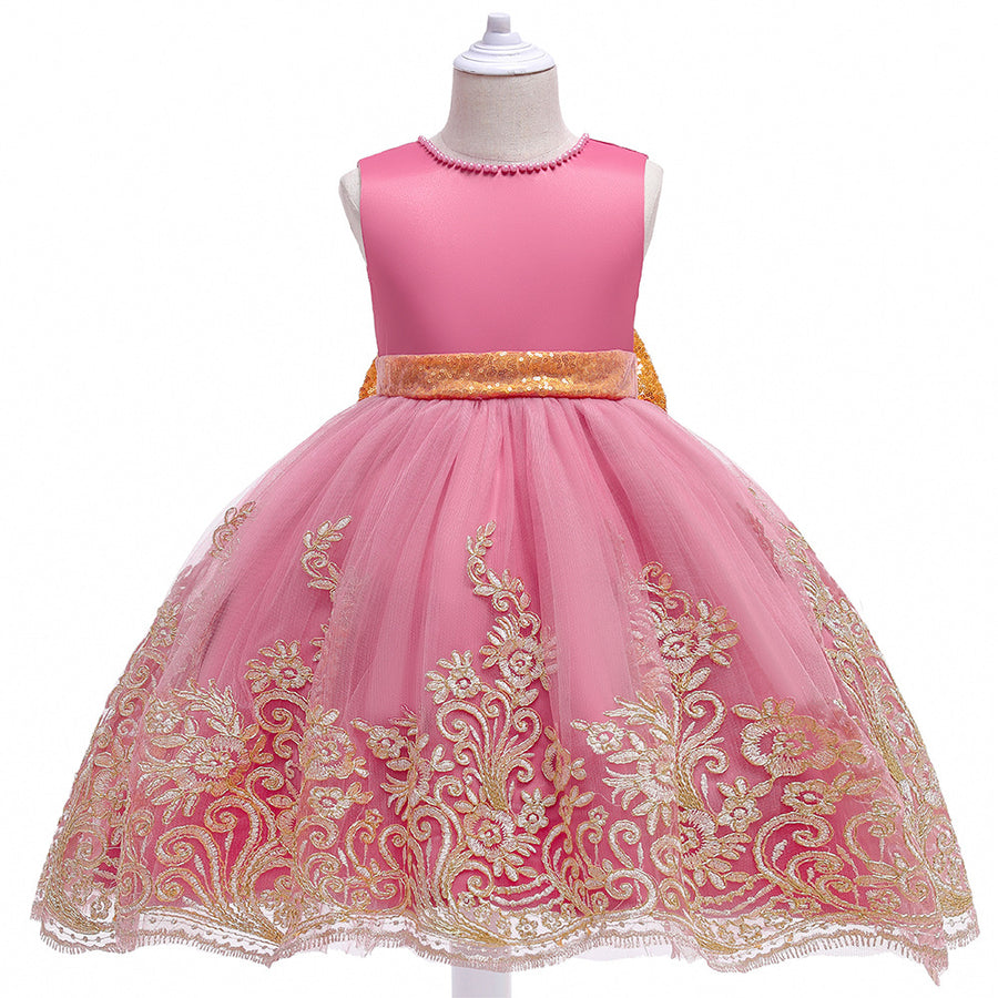 Ball Gown Scoop Sleeveless Flower Girl Dresses with Beading