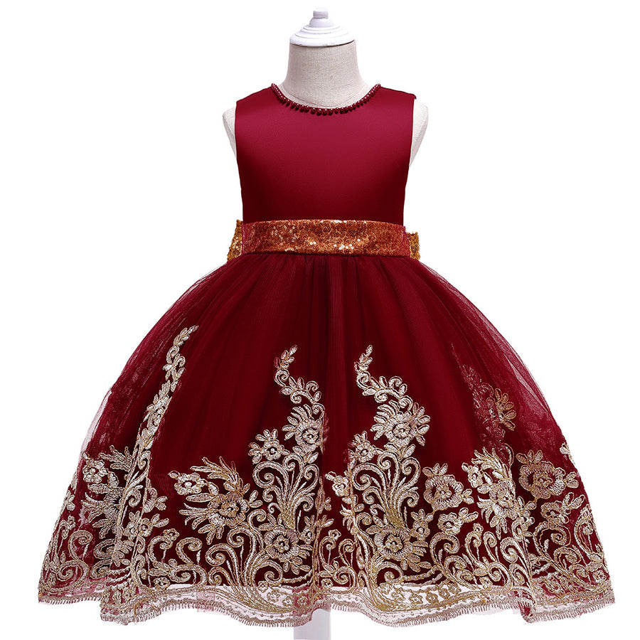 Ball Gown Scoop Sleeveless Flower Girl Dresses with Beading