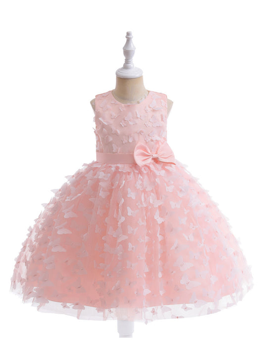 Ball Gown Scoop Sleeveless Flower Girl Dresses with Solid Flowers