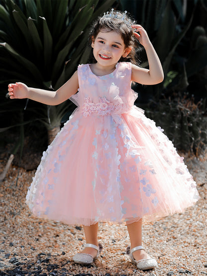 Ball Gown Scoop Sleeveless Flower Girl Dresses with Beading