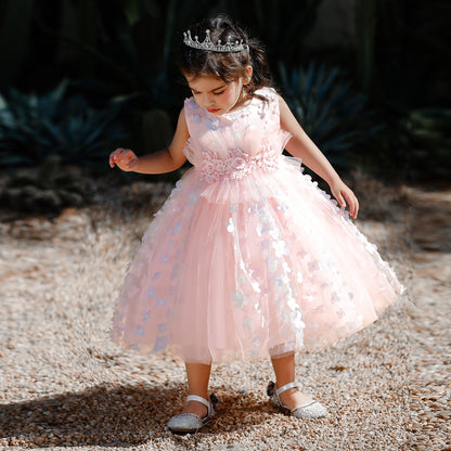 Ball Gown Scoop Sleeveless Flower Girl Dresses with Beading