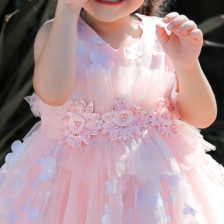 Ball Gown Scoop Sleeveless Flower Girl Dresses with Beading