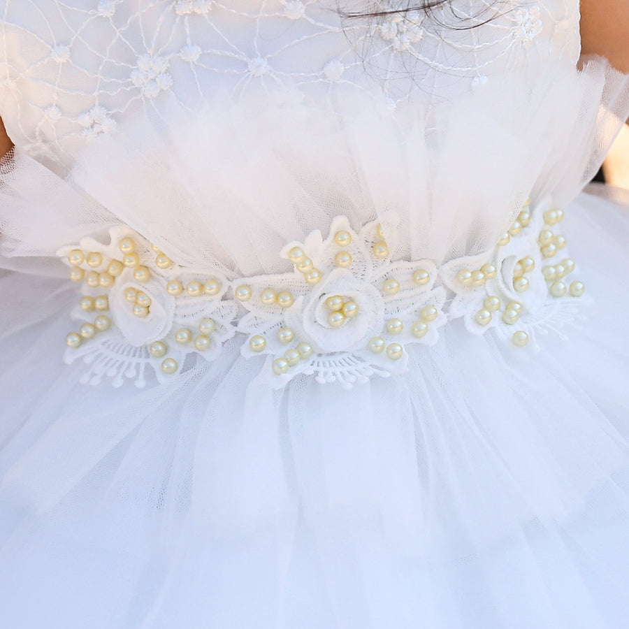 Ball Gown Scoop Sleeveless Flower Girl Dresses with Beading