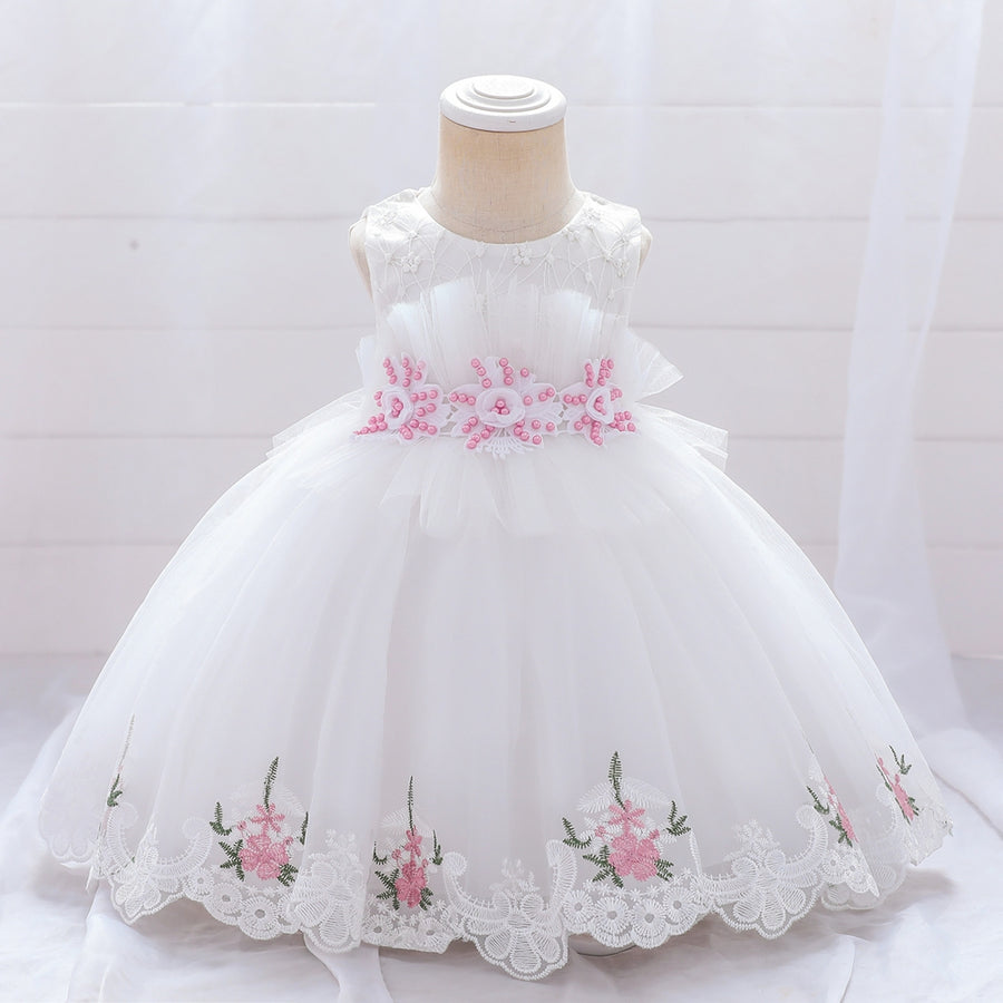 Ball Gown Scoop Sleeveless Flower Girl Dresses with Beading