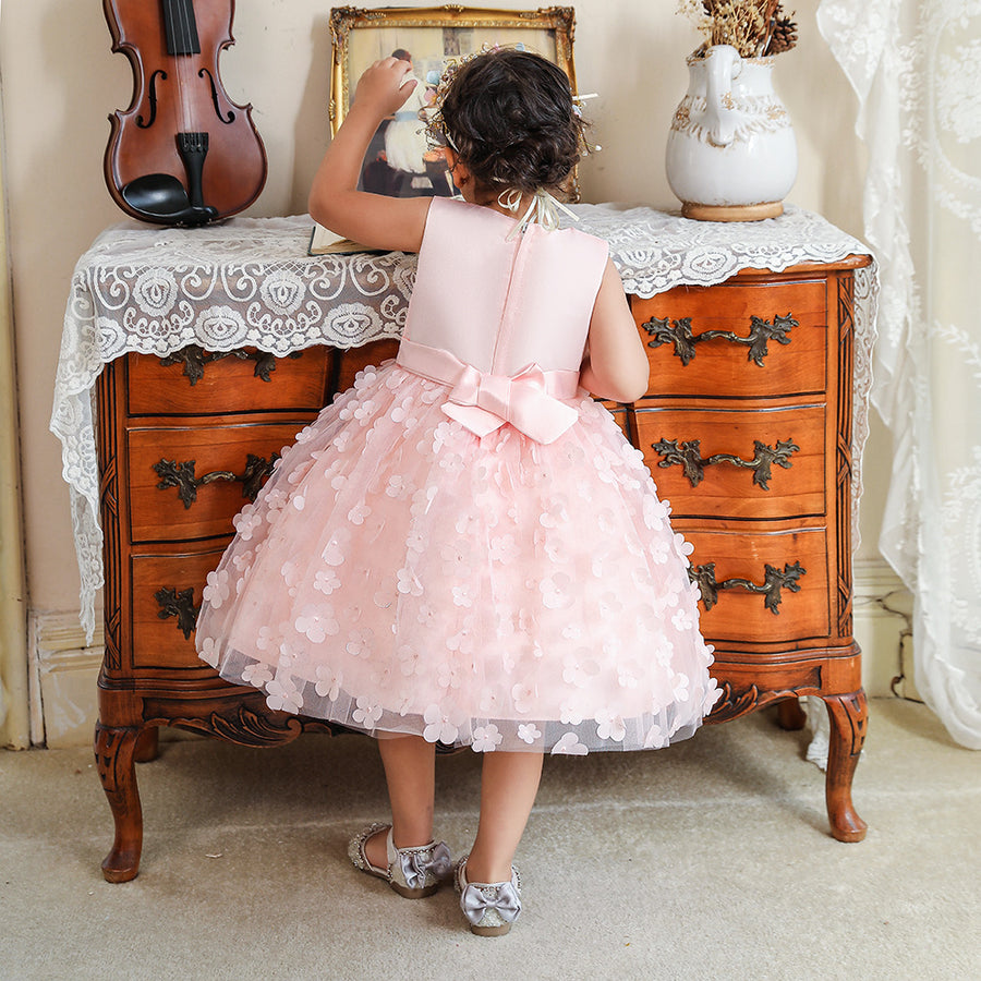 Ball Gown Scoop Sleeveless Flower Girl Dresses with Solid Flowers