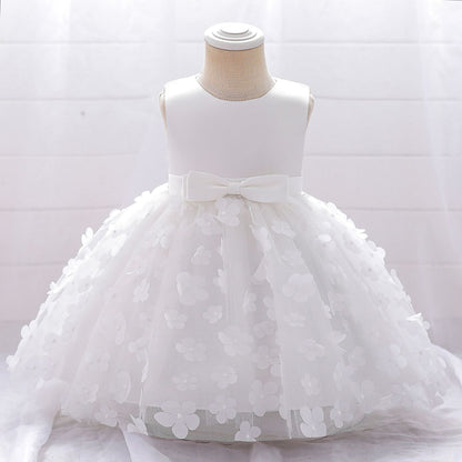 Ball Gown Scoop Sleeveless Flower Girl Dresses with Solid Flowers