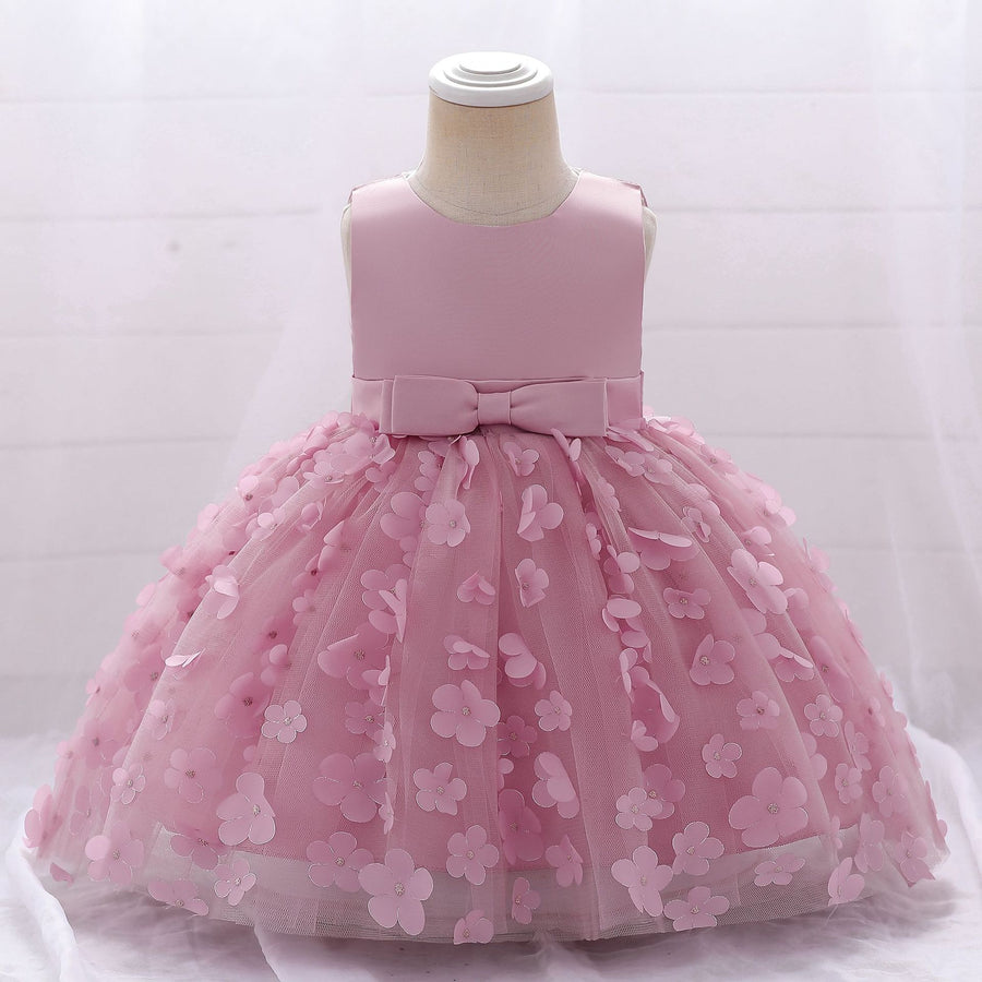 Ball Gown Scoop Sleeveless Flower Girl Dresses with Solid Flowers