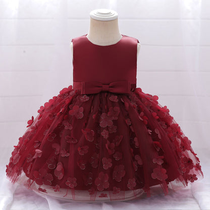 Ball Gown Scoop Sleeveless Flower Girl Dresses with Solid Flowers