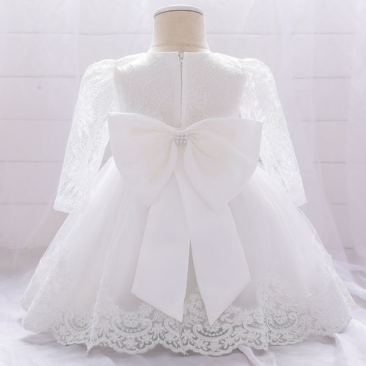 Ball Gown Scoop Long Sleeves Flower Girl Dresses with Beading