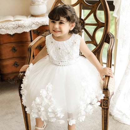 Ball Gown Scoop Sleeveless Flower Girl Dresses with Beading