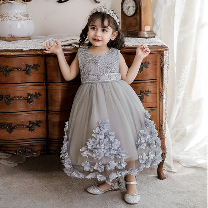 Ball Gown Scoop Sleeveless Flower Girl Dresses with Beading