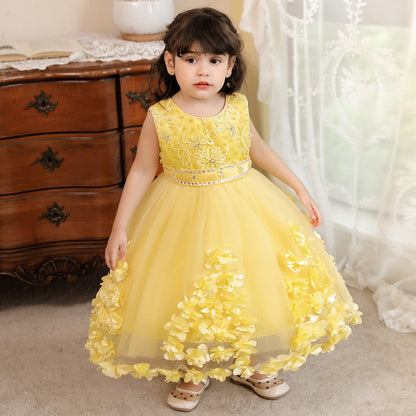 Ball Gown Scoop Sleeveless Flower Girl Dresses with Beading