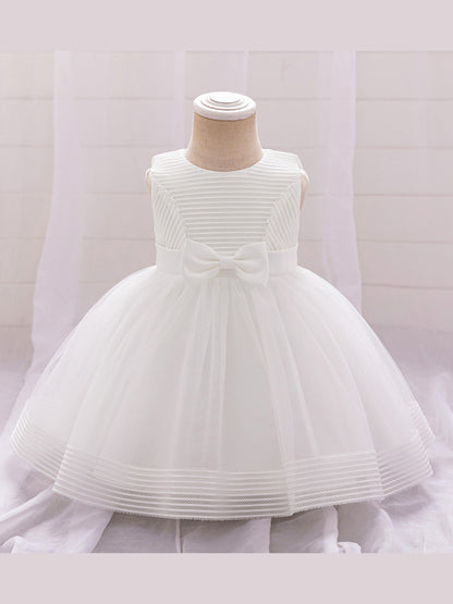 Ball Gown Scoop Sleeveless Flower Girl Dresses with Bow Knot