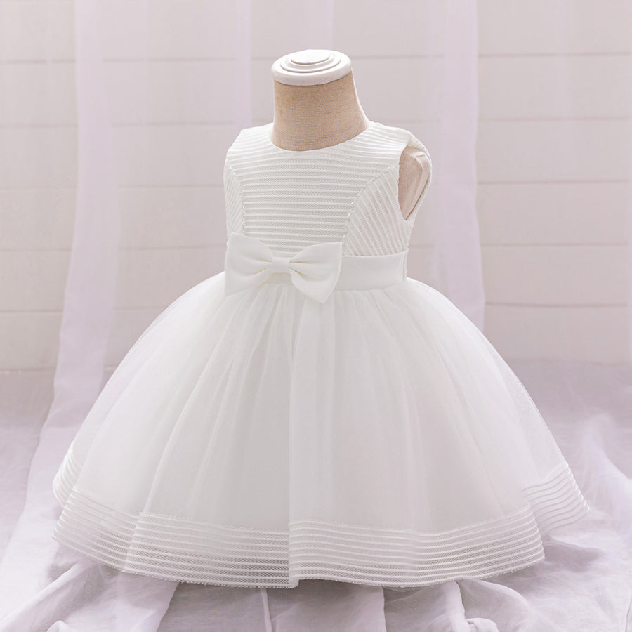 Ball Gown Scoop Sleeveless Flower Girl Dresses with Bow Knot