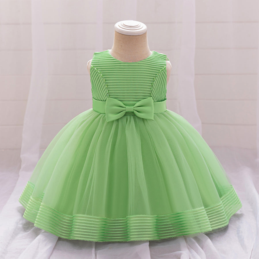 Ball Gown Scoop Sleeveless Flower Girl Dresses with Bow Knot