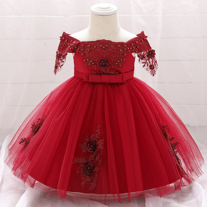 Ball Gown Scoop Short Sleeves Flower Girl Dresses with Bow Knot