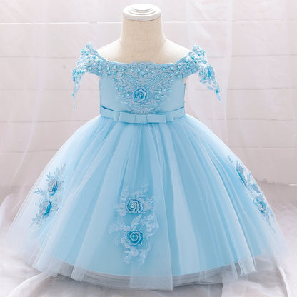 Ball Gown Scoop Short Sleeves Flower Girl Dresses with Bow Knot