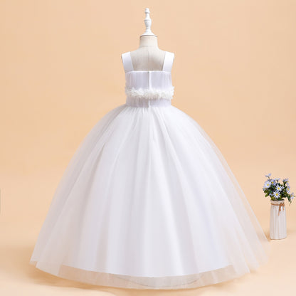 Ball Gown Scoop Sleeveless Flower Girl Dresses with Solid Flowers