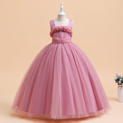 Ball Gown Scoop Sleeveless Flower Girl Dresses with Solid Flowers