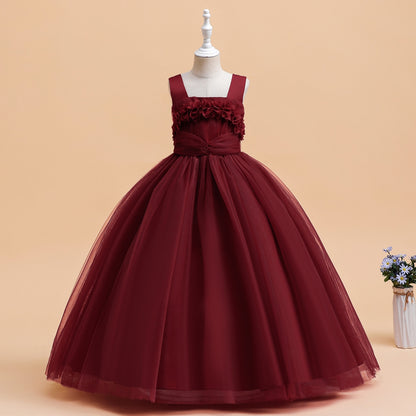 Ball Gown Scoop Sleeveless Flower Girl Dresses with Solid Flowers