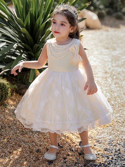 Ball Gown Scoop Sleeveless Flower Girl Dresses with Lace