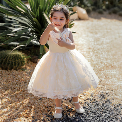 Ball Gown Scoop Sleeveless Flower Girl Dresses with Lace