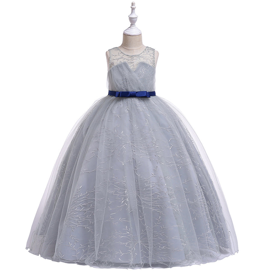 Ball Gown Scoop Sleeveless Flower Girl Dresses with Bow Knot