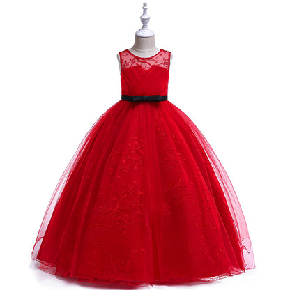 Ball Gown Scoop Sleeveless Flower Girl Dresses with Bow Knot