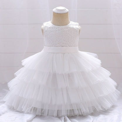 Ball Gown Scoop Sleeveless Flower Girl Dresses with Tiered