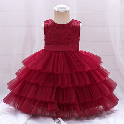 Ball Gown Scoop Sleeveless Flower Girl Dresses with Tiered