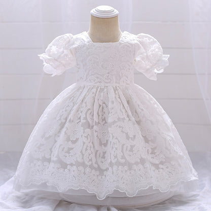 Ball Gown Square Neck Tulle Flower Girl Dresses with Lace