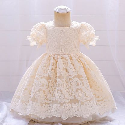 Ball Gown Square Neck Tulle Flower Girl Dresses with Lace