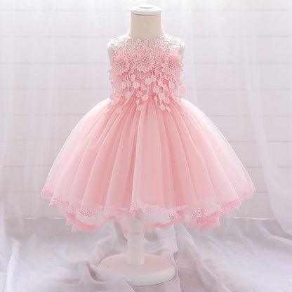 Ball Gown Scoop Sleeveless Flower Girl Dresses with Solid Flowers