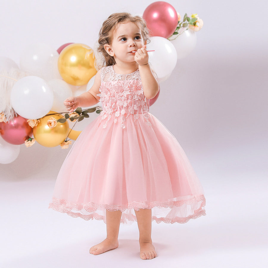 Ball Gown Scoop Sleeveless Flower Girl Dresses with Solid Flowers