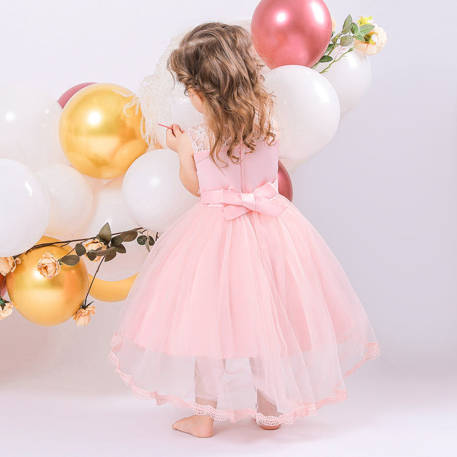 Ball Gown Scoop Sleeveless Flower Girl Dresses with Solid Flowers