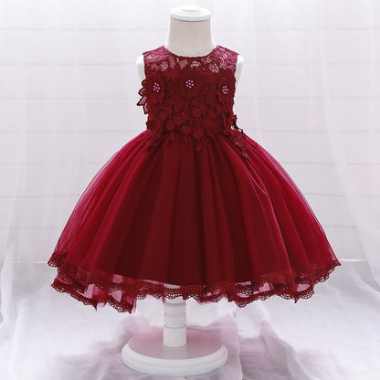 Ball Gown Scoop Sleeveless Flower Girl Dresses with Solid Flowers