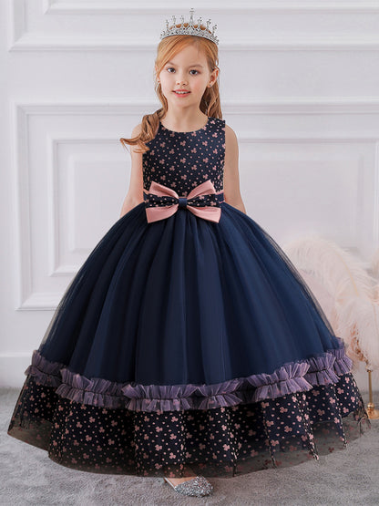 Ball Gown Scoop Sleeveless Flower Girl Dresses with Bow knot