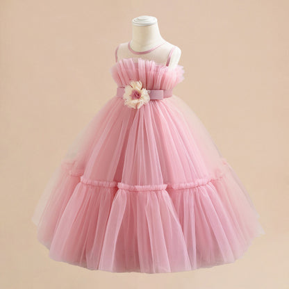 Ball Gown Scoop Sleeveless Flower Girl Dresses with Ruched