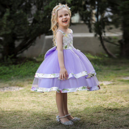 Ball Gown Asymmetrical Sleeveless Flower Girl Dresses with Sequins