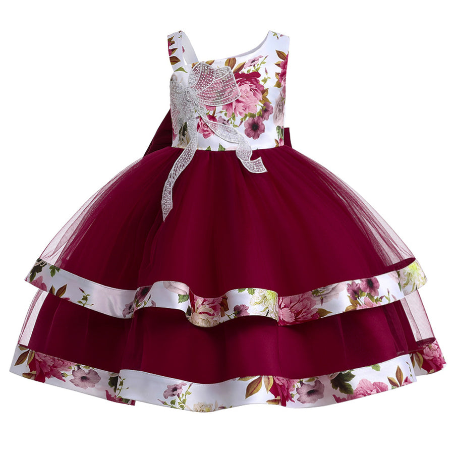 Ball Gown Asymmetrical Sleeveless Flower Girl Dresses with Sequins