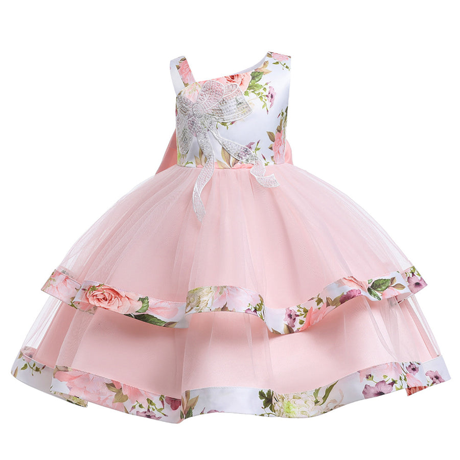 Ball Gown Asymmetrical Sleeveless Flower Girl Dresses with Sequins