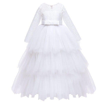 Ball Gown Scoop Long Sleeves Flower Girl Dresses with Tiered